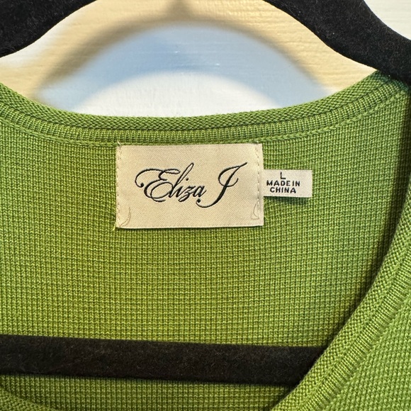 Eliza J Green and Black Striped Sweater - Picture 4 of 8